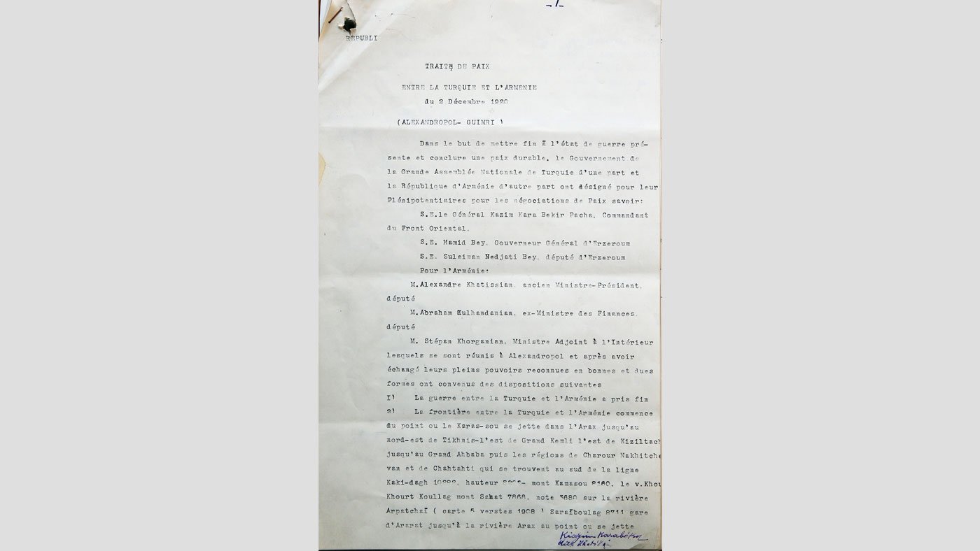 Gümrü Anlaşması (2 Aralık 1920) - Fransızca